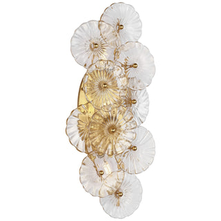 Buy gild-with-gold-fleck-glass-glass-and-clear-shade Gianna Outdoor (Damp) Sconce by Visual Comfort Signature
