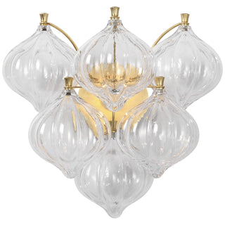 Buy gild-with-clear-glass-glass-and-clear-textured-shade Caselli Outdoor (Damp) Sconce by Visual Comfort Signature