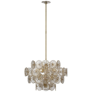 Buy gild-with-gold-fleck-glass-glass-and-clear-shade Gianna Outdoor (Damp) Chandelier by Visual Comfort Signature
