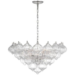 Buy polished-nickel-with-clear-glass-glass-and-clear-textured-shade Caselli Outdoor (Damp) Chandelier by Visual Comfort Signature