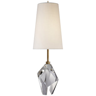 Buy crystal-with-5-5-x-8-x-12-25-linen-glass-and-white-shade Halcyon Outdoor (Damp) Lamp by Visual Comfort Signature