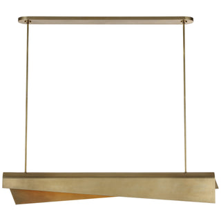 Buy antique-burnished-brass-and-brass-gold-shade Piel Outdoor (Damp) Pendant by Visual Comfort Signature