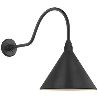 Buy matte-black-with-12-5-matte-black-conical-savannah-shade-glass-and-black-shade Academy Barn Light Outdoor (Wet) Wall Lantern by Visual Comfort Signature