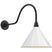 Matte Black with 12.5" White Conical Savannah Shade Glass and White Shade