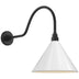 Matte Black with 12.5" White Conical Savannah Shade Glass and White Shade