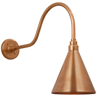 Buy soft-copper-with-9-soft-copper-conical-savannah-shade-glass-and-brass-gold-shade Academy Barn Light Outdoor (Wet) Wall Lantern by Visual Comfort Signature