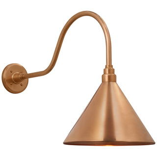 Buy soft-copper-with-12-5-soft-copper-conical-savannah-shade-glass-and-brass-gold-shade Academy Barn Light Outdoor (Wet) Wall Lanterns by Visual Comfort Signature