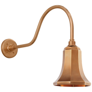 Buy soft-copper-with-7-5-soft-copper-savannah-shade-glass-and-brass-gold-shade Academy Barn Light Outdoor (Wet) Wall Lantern by Visual Comfort Signature