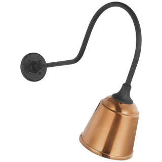 Buy matte-black-with-8-soft-copper-rockhouse-shade-glass-and-brass-gold-shade Academy Barn Light Outdoor (Wet) Wall Lantern by Visual Comfort Signature