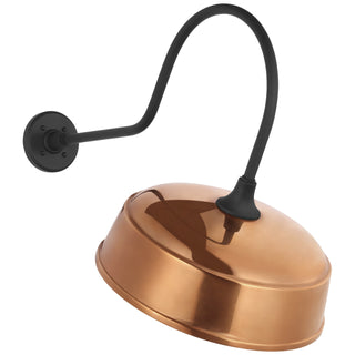 Buy matte-black-with-16-soft-copper-rockhouse-shade-glass-and-brass-gold-shade Academy Barn Light Outdoor (Wet) Wall Lanterns by Visual Comfort Signature