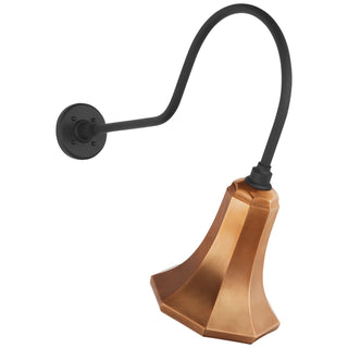 Buy matte-black-with-9-25-soft-copper-savannah-shade-glass-and-brass-gold-shade Academy Barn Light Outdoor (Wet) Wall Lantern by Visual Comfort Signature