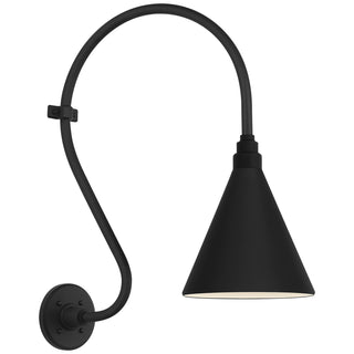 Buy matte-black-with-9-matte-black-conical-savannah-shade-glass-and-black-shade Academy Barn Light Outdoor (Wet) Wall Lantern by Visual Comfort Signature