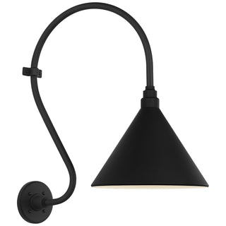 Buy matte-black-with-12-5-matte-black-conical-savannah-shade-glass-and-black-shade Academy Barn Light Outdoor (Wet) Wall Lanterns by Visual Comfort Signature