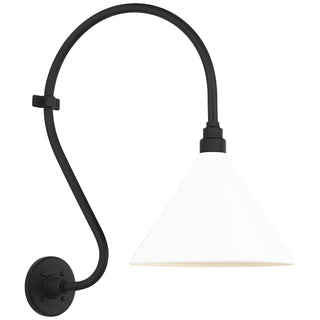 Buy matte-black-with-12-5-white-conical-savannah-shade-glass-and-white-shade Academy Barn Light Outdoor (Wet) Wall Lantern by Visual Comfort Signature