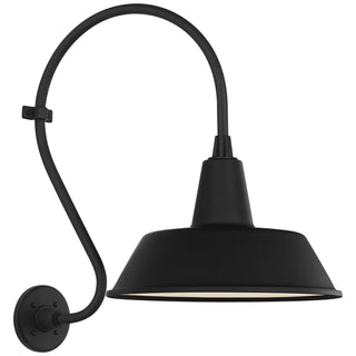 Buy matte-black-with-16-matte-black-bowers-shade-glass-and-black-shade Academy Barn Light Outdoor (Wet) Wall Lantern by Visual Comfort Signature