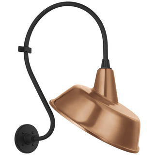 Buy matte-black-with-16-soft-copper-tilted-bowers-shade-glass-and-brass-gold-shade Academy Barn Light Outdoor (Wet) Wall Lantern by Visual Comfort Signature