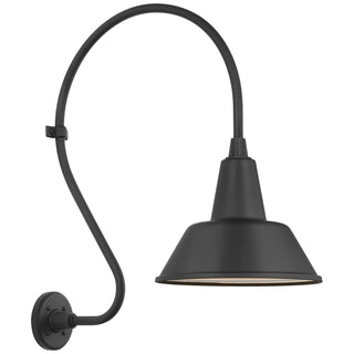 Buy matte-black-with-12-5-matte-black-bowers-shade-glass-and-black-shade Academy Barn Light Outdoor (Wet) Wall Lantern by Visual Comfort Signature