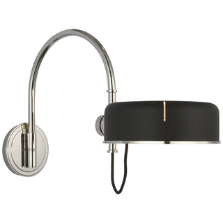 Buy polished-nickel-with-matte-black-glass-and-black-shade Oso Outdoor (Damp) Sconce by Visual Comfort Signature
