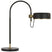 Modern Iron and Hand-Rubbed Antique Brass with Modern Iron Glass and Amber/Brown Shade