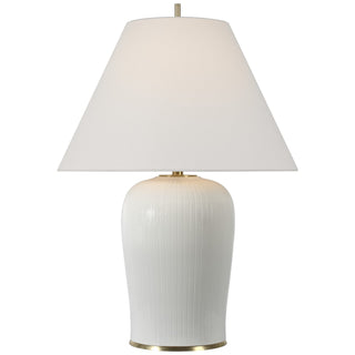 Buy ivory-with-9-x-21-x-14-25-linen-glass-and-white-shade Opera Table Lamp by Visual Comfort Signature