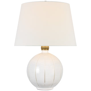 Buy crackled-ivory-with-14-x-18-x-12-25-linen-glass-and-white-shade Ponteil Table Lamp by Visual Comfort Signature