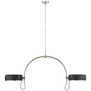 Buy polished-nickel-with-matte-black-glass-and-black-shade Oso Outdoor (Damp) Pendant by Visual Comfort Signature