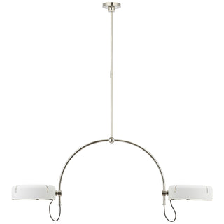 Buy polished-nickel-with-matte-white-glass-and-white-shade Oso Outdoor (Damp) Pendant by Visual Comfort Signature
