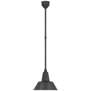 Buy matte-black-with-12-5-matte-black-bowers-shade-glass-and-black-shade Academy Barn Light Outdoor (Damp) Pendant by Visual Comfort Signature