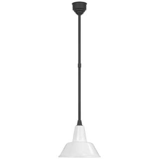 Buy matte-black-with-12-5-white-bowers-shade-glass-and-white-shade Academy Barn Light Outdoor (Damp) Pendant by Visual Comfort Signature