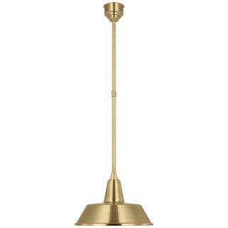 Buy hand-rubbed-antique-brass-with-16-hand-rubbed-antique-brass-bowers-shade-glass-and-brass-gold-shade Academy Barn Light Outdoor (Damp) Pendant by Visual Comfort Signature