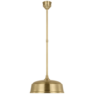 Buy hand-rubbed-antique-brass-with-16-hand-rubbed-antique-brass-rockhouse-shade-glass-and-brass-gold-shade Academy Barn Light Outdoor (Damp) Pendant by Visual Comfort Signature