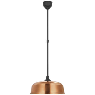 Buy matte-black-with-16-soft-copper-rockhouse-shade-glass-and-brass-gold-shade Academy Barn Light Outdoor (Damp) Pendant by Visual Comfort Signature