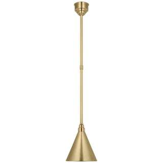 Buy hand-rubbed-antique-brass-with-9-hand-rubbed-antique-brass-conical-savannah-shade-glass-and-brass-gold-shade Academy Barn Light Outdoor (Damp) Pendant by Visual Comfort Signature