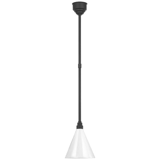 Buy matte-black-with-9-white-conical-savannah-shade-glass-and-white-shade Academy Barn Light Outdoor (Damp) Pendant by Visual Comfort Signature