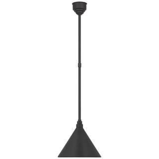 Buy matte-black-with-12-5-matte-black-conical-savannah-shade-glass-and-black-shade Academy Barn Light Outdoor (Damp) Pendant by Visual Comfort Signature