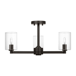 Buy midnight-black-with-clear-glass-and-clear-shade Fullton Outdoor (Damp) Semi Flush Mount Light by Visual Comfort Studio