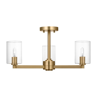 Buy satin-brass-with-clear-glass-and-clear-shade Fullton Outdoor (Damp) Semi Flush Mount Light by Visual Comfort Studio