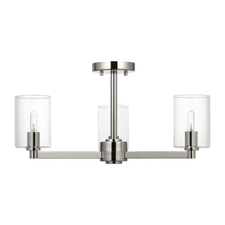 Buy brushed-nickel-with-clear-glass-and-clear-shade Fullton Outdoor (Damp) Semi Flush Mount Light by Visual Comfort Studio
