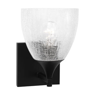 Buy midnight-black-with-clear-crackle-glass-glass-and-clear-textured-shade Toffino Outdoor (Damp) Sconce by Visual Comfort Studio