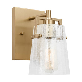 Buy satin-brass-with-clear-crackle-glass-glass-and-clear-textured-shade Crofton Outdoor (Damp) Sconce by Visual Comfort Studio