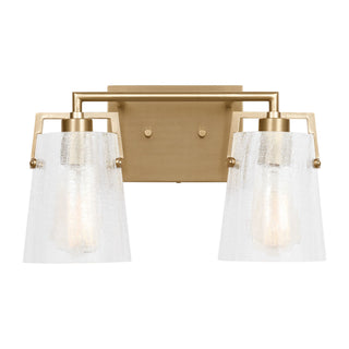 Buy satin-brass-with-clear-crackle-glass-glass-and-clear-textured-shade Crofton Vanity by Visual Comfort Studio