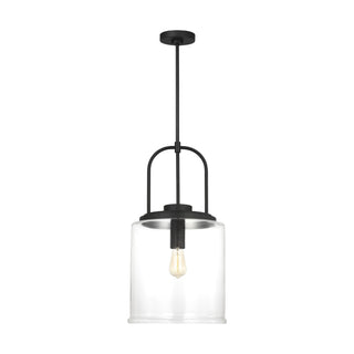 Buy midnight-black-with-clear-glass-and-clear-shade Anders Outdoor (Damp) Pendant by Visual Comfort Studio
