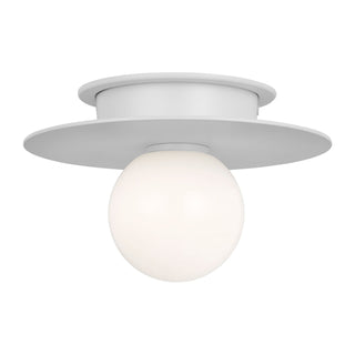 Buy matte-white-with-milk-glass-and-white-shade Nodes Outdoor (Damp) Flush Mount Ceiling Light by Visual Comfort Studio