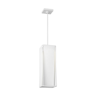 Buy soft-linen-with-white-silkscreen-tempered-glass-and-white-shade Velero Outdoor (Damp) Pendant by Visual Comfort Studio