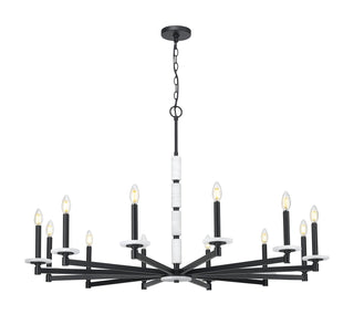 Buy matte-black-with-alabaster-glass Kaden Outdoor (Damp) Chandelier by Z-Lite