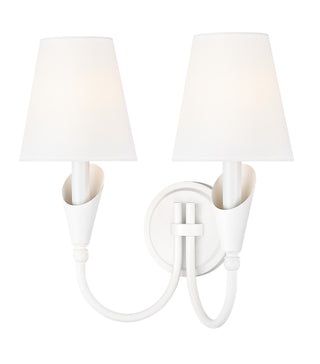 Buy textured-white-with-white-glass-and-white-shade Claudelle Sconce by Z-Lite