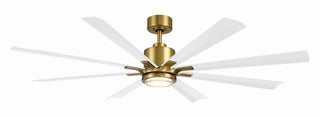 Buy soft-brass-matte-white-finish-with-matte-white-and-reversible-soft-brass-blades Size Matters Outdoor (Wet) Ceiling Fan with Light by Modern Forms Fans
