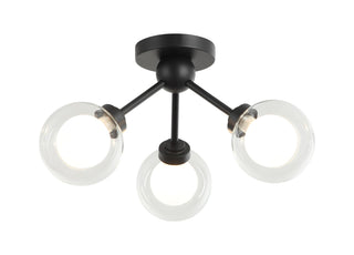 Buy matte-black-with-opal-glass-clear-glass-glass-and-white-shade Solaris Chandelier by Matteo Lighting