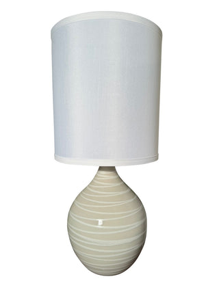 Buy natural-spiral-with-white-linen-hardback-glass Scatchard Table Lamp by House of Troy