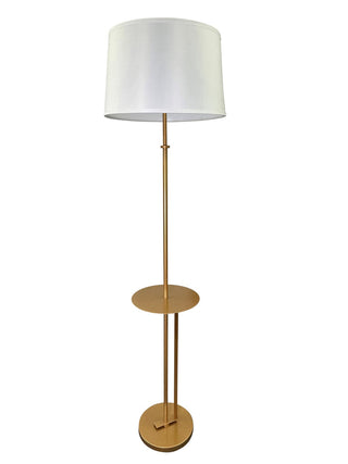 Buy heritage-gold-with-off-white-linen-hardback-glass Lyndon Floor Lamp by House of Troy
